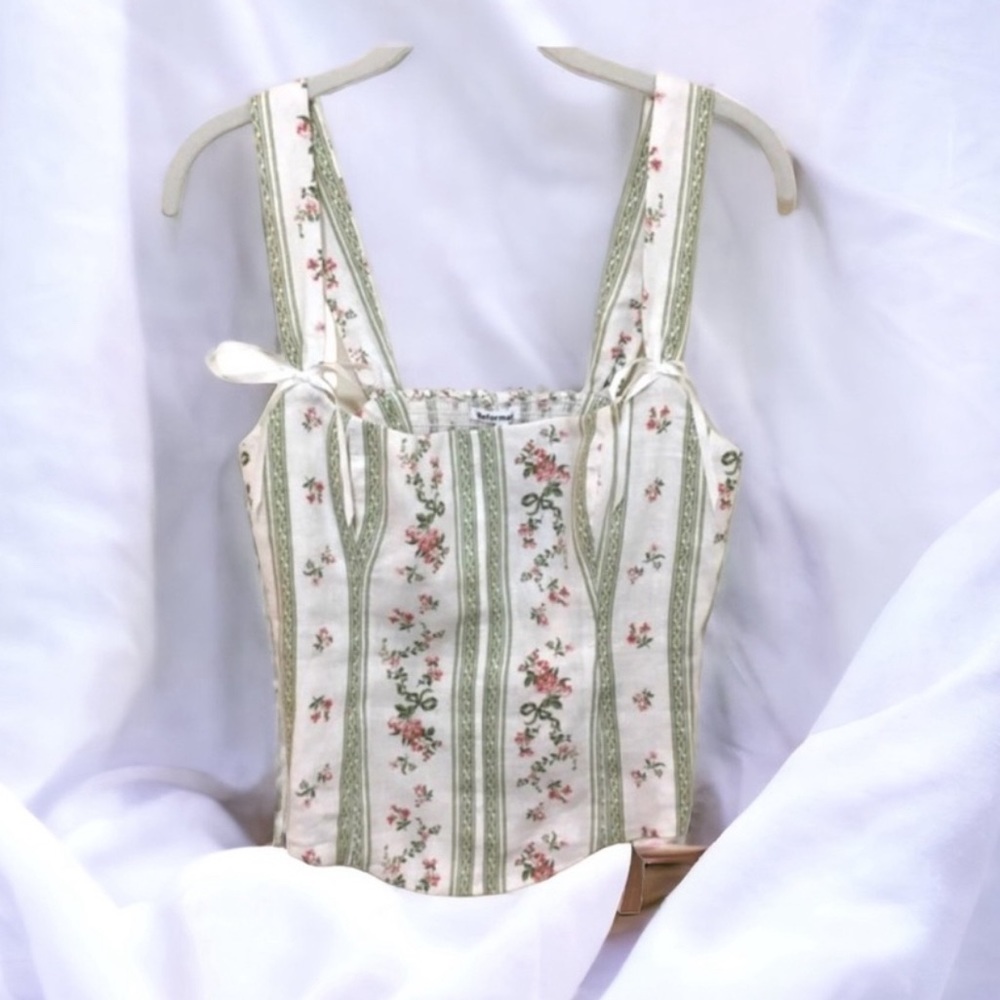 REFORMATION BUSTIER TOP 100% LINEN SIZE 8